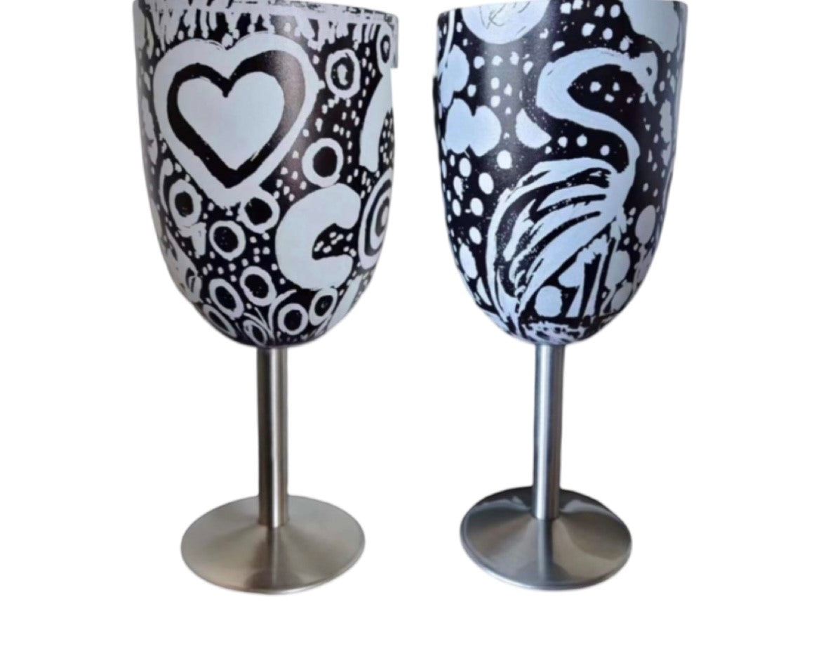 Stainless Steel Wine Goblets Set of Two