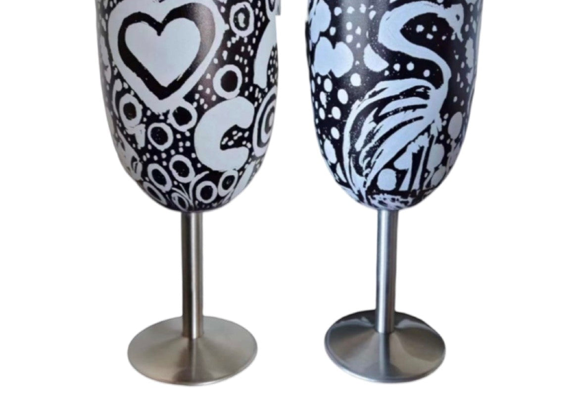 Stainless Steel Wine Goblets Set of Two