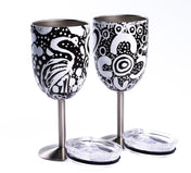 Stainless Steel Wine Goblets Set of Two