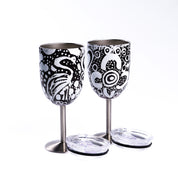 Stainless Steel Wine Goblets Set of Two